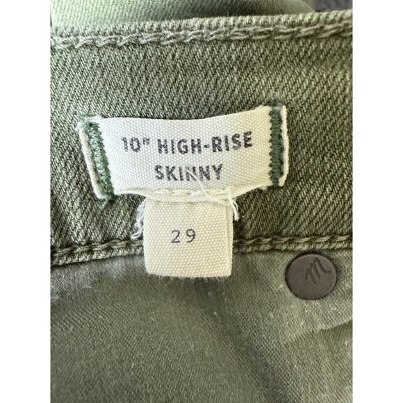 Madewell Jeans Womens 29 Green 10" High Rise Skinny Garment Dyed Tencel-Denim - Picture 8 of 8